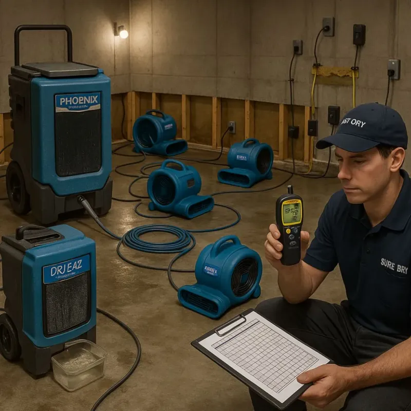Structural Drying and Dehumidification process in Cape Carteret, NC